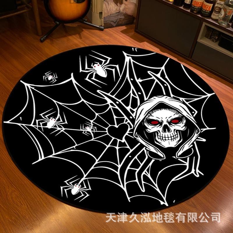 Tappeto Circolare per Soggiorno Decorazione Europea e Americana di Halloween Tappetino per Pavimento Tappetino Divertente per Piedi