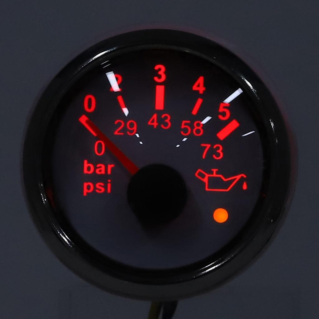 52MMCelsius2in IP67 Oil Pressure Gauge 0‑5BAR 0‑73PSI Meter with Smart Alarm for CarsCelsiusYachtsCelsiusBoats