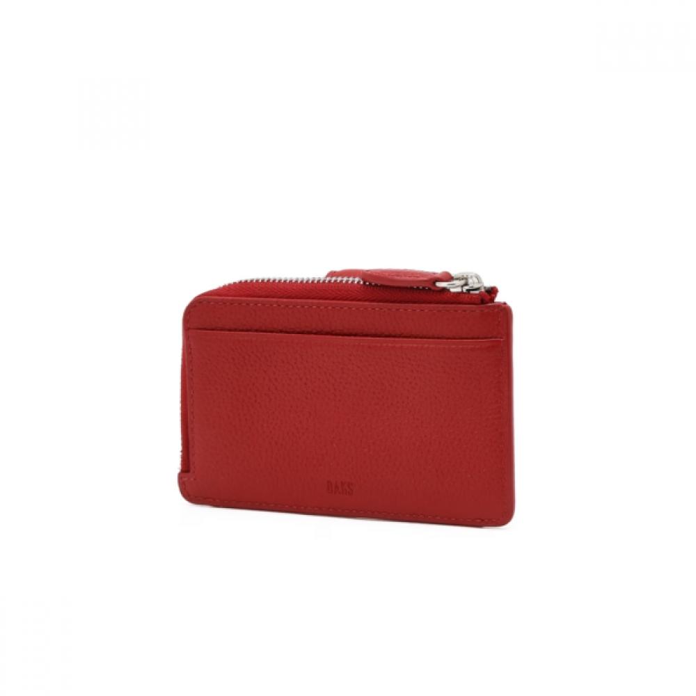 Daks Spin Cowhide Card Wallet Red Dcho6f531r2