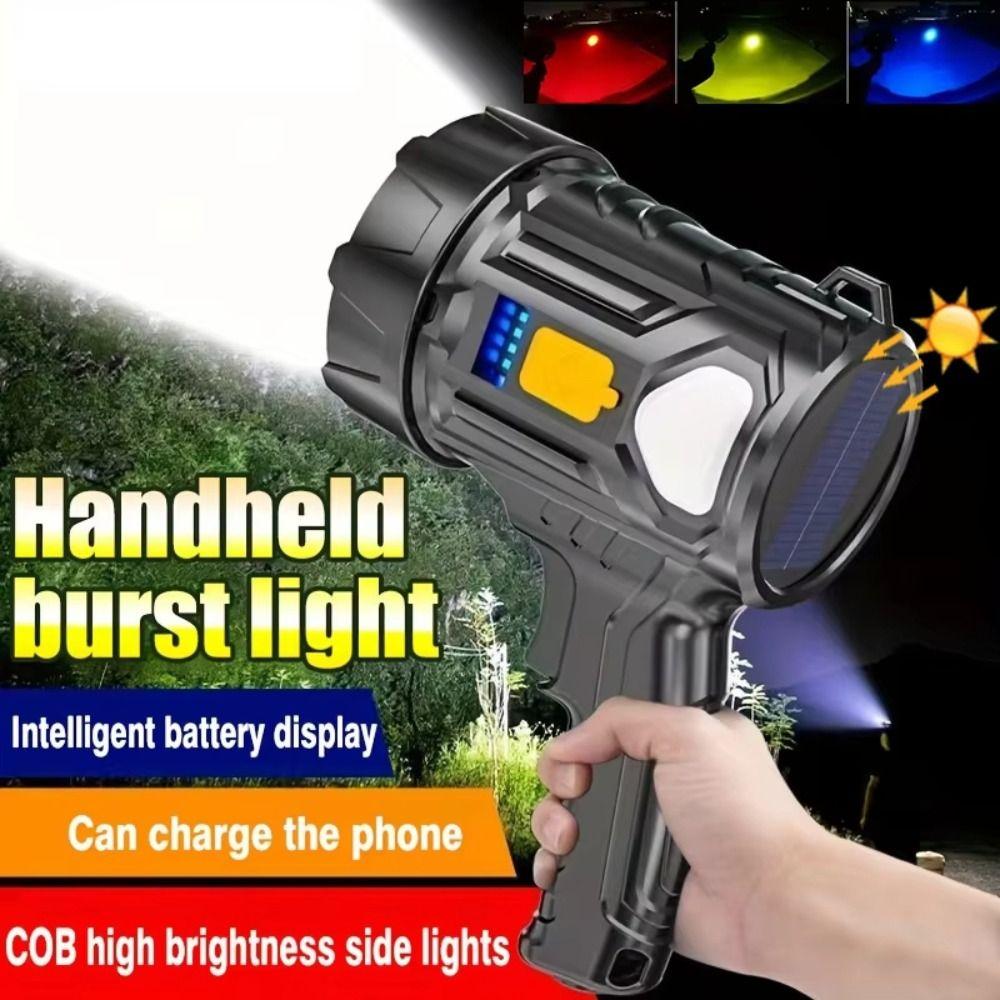 Long-Lasting Battery LED Searchlight 3000 Lumens Handheld  Flashlight  Outdoor Camping