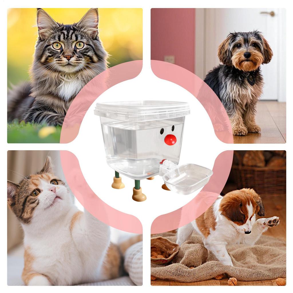 Automatic Pet Water Dispenser - SmileFace Dog Water Fountain, Non-Slip Auto Feeder for Puppies & Cats, Random Color