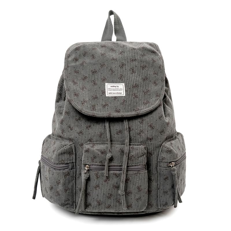 Cord-Schleifen-Rucksack Damen Leichter Zugband-Pendlerrucksack