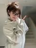 Women's Green Retro Style Zip-Up Hooded Sweatshirt Jacket - Spring Collection