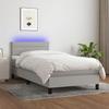 VidaXL Slat Bed Base with Mattress and LEDs, Upholstered Bed, Single Bed, Adult Bed for Interior Bedroom, 3133189
