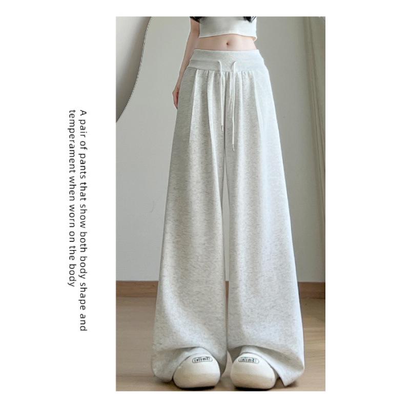 2026 Spring/Autumn Maternity Wide-Leg Drawstring Pants, Loose, Slimming, Extra Long, Casual Outerwear Design M