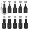 10-Piece Hexagonal Bolt & Screw Extractor Set, Multi-Spline Spiral Teeth for Broken Wire/Bolt Removal.