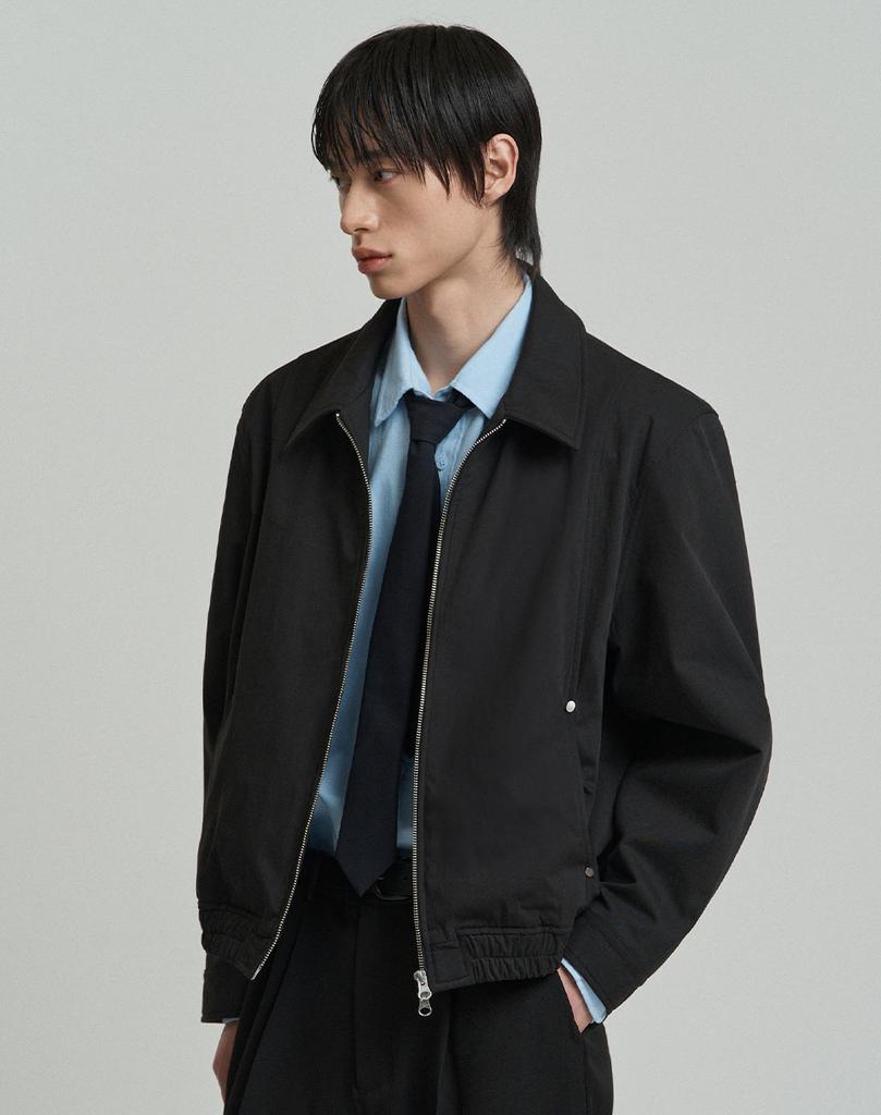 Work On Body Off Ber Semi-Oversized Cotton Blouson Jacket [Black]