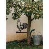 Metal Animal Silhouette Sign, Farmhouse Wall Decor Outdoor Black Iron Art, Rustic Garden Hanging for Patio Porch Fence, Weather Resistant Yard Accents