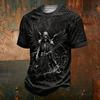 Men's Halloween Printed Short Sleeve Neck T-Shirt Graphic Tee