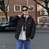 Good-looking ribs couple's cotton coat women's autumn and winter new padded cotton hooded warm couple's cotton coat tide