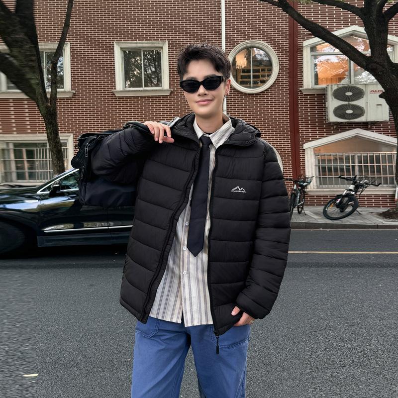 Good-looking ribs couple's cotton coat women's autumn and winter new padded cotton hooded warm couple's cotton coat tide