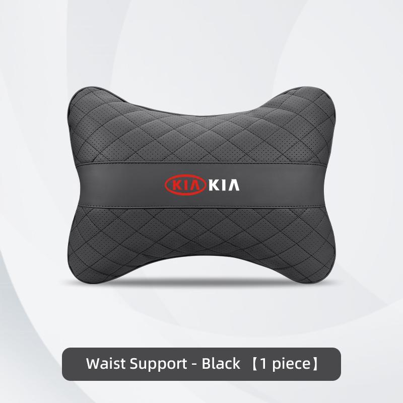 Car Seat Neck Pillow Leather Headrest Lumbar Waist Support Mat For KIA EV6 Stinger RIO Sorento Picanto Ceed Borrego Syros K4 K5