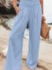 European & American High-Waisted Loose Summer Casual Wide-Leg Trousers for Women - Cotton Linen