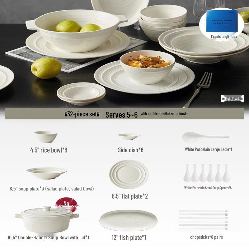 Керамический обеденный набор Wuhe с подглазурной росписью