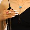 European Floral Gradient Pendant Necklace with Adjustable Snake Chain