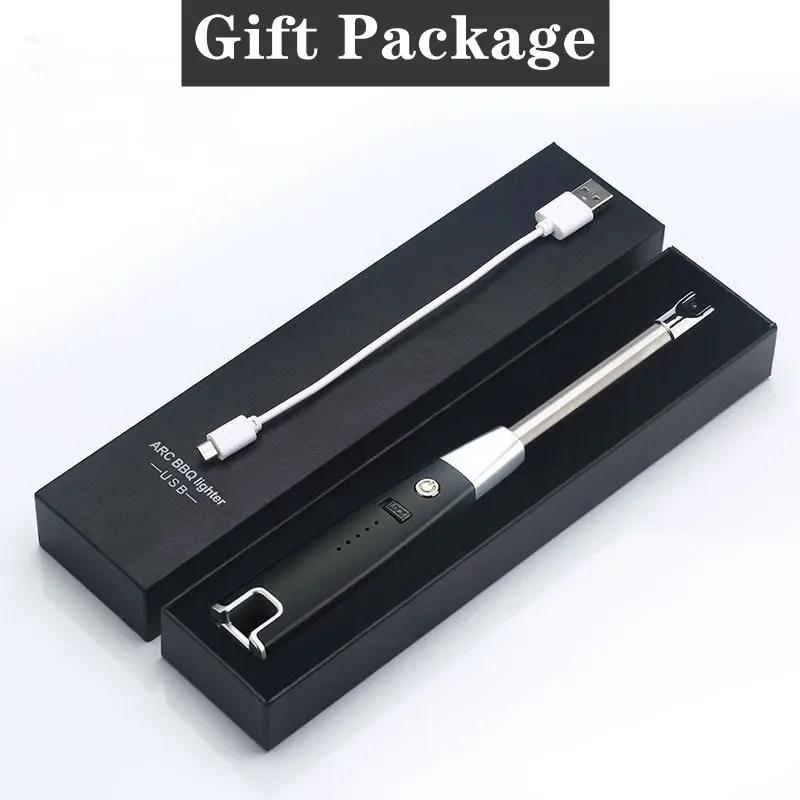 Cârlig de metal Brichetă cu arc electric USB Lumânare parfumată antivânt Bucătărie Instrument pentru aragaz cu gaz Afișare putere Pistol de aprindere fără flacără cu puls