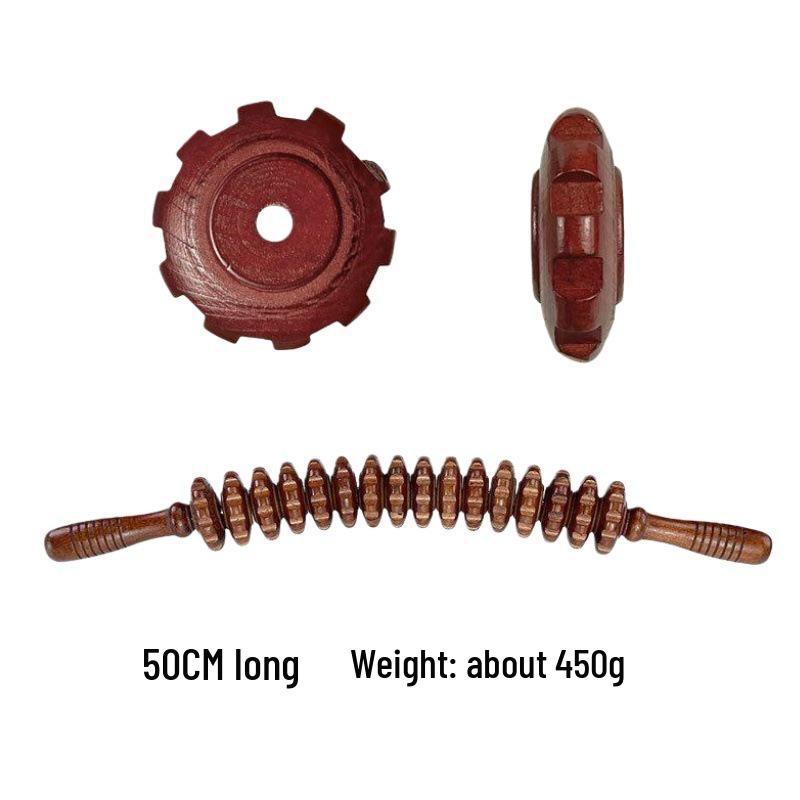 Beech Wood Rolling Pin Massager for Whole Body Gua Sha Therapy and Meridian Massage with Eight and Ten Beads