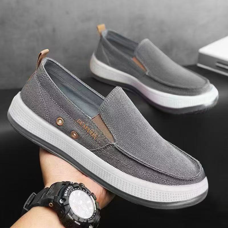 Canvas men's shoes new summer breathable casual cloth shoes sports lazy one pedal work board shoes
