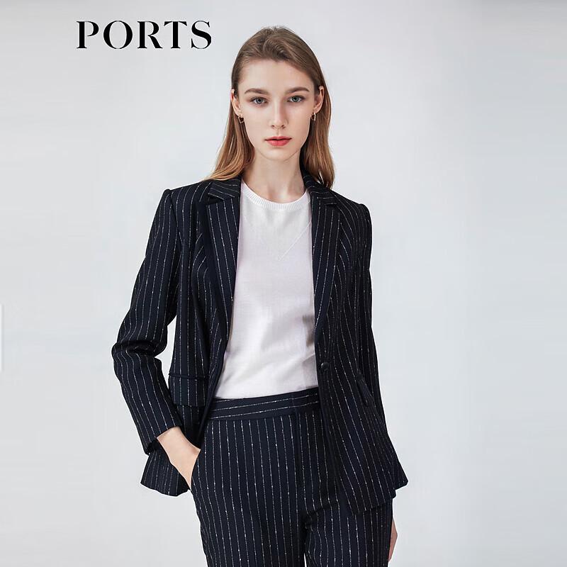 PORTS Women s Striped Wool Blend Suit Jacket 2