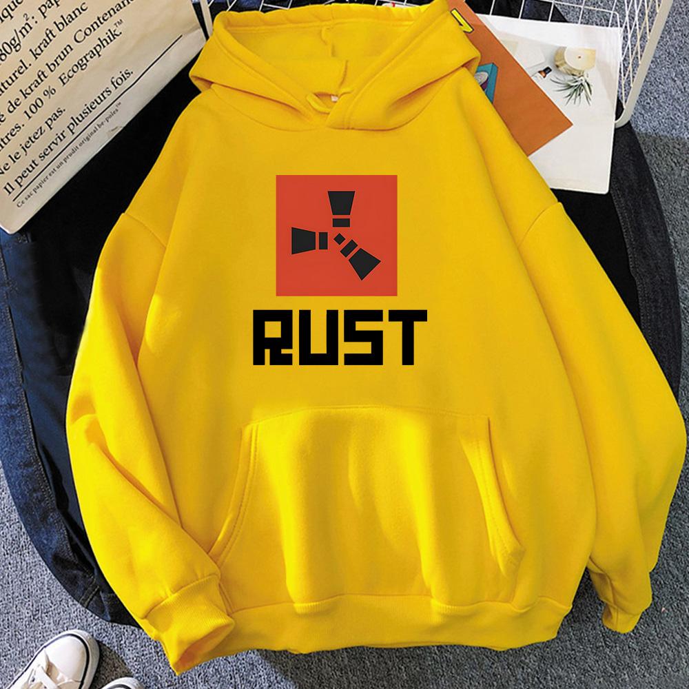 Game RUST Print Hoodie Loose Streetwear Men Pullovers Oversized Clothing Winter Sweatshirts Fleece Long Sleeve Sudaderas