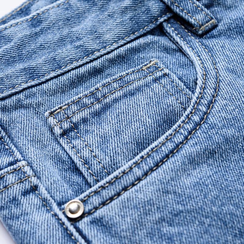 JOW Men's Stretch Cotton Loose Straight-Leg Jeans