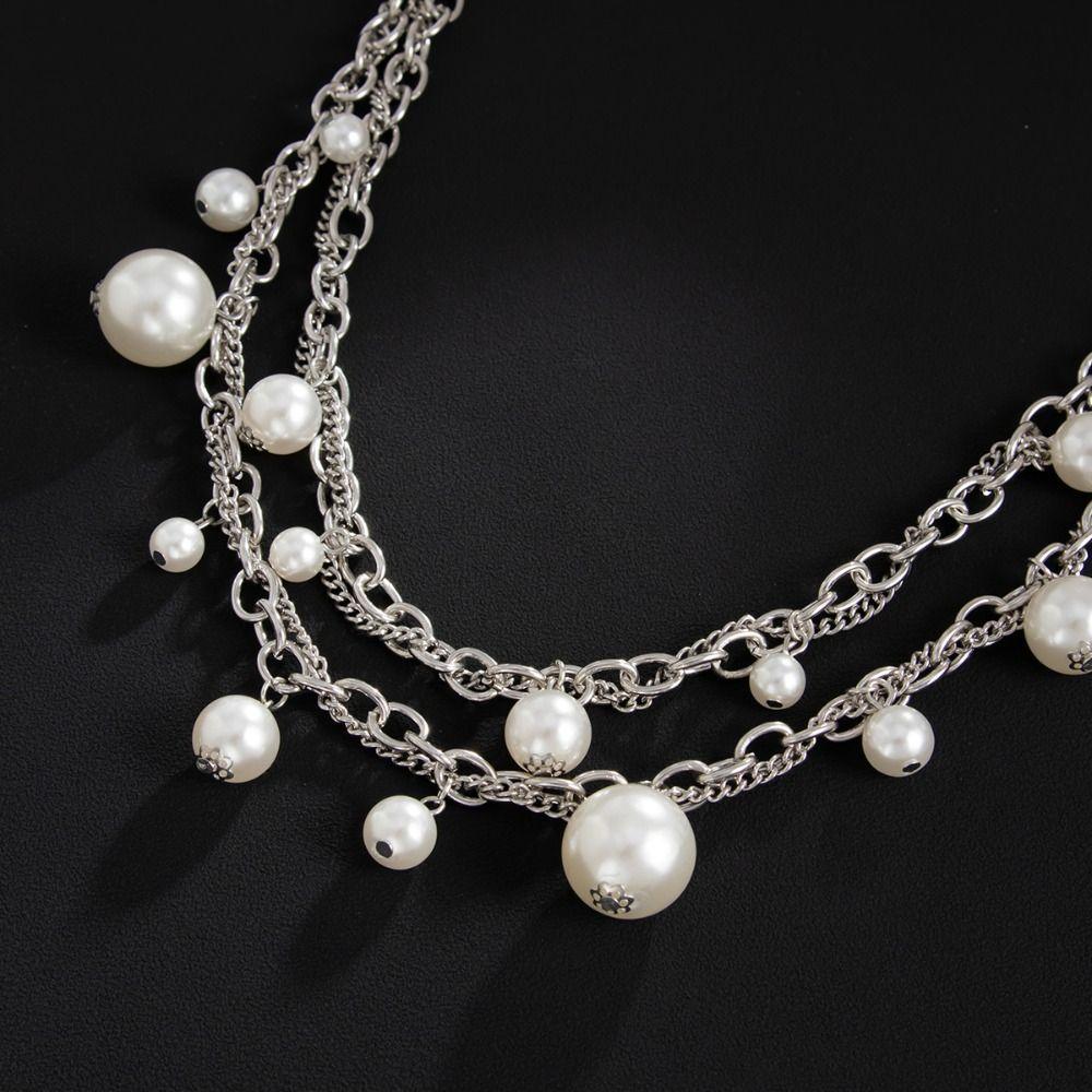 Zinc Zinc Zinc Alloy Punk Belt Chain Gothic Pants Chain Goth Pearl Waist Chain Steet