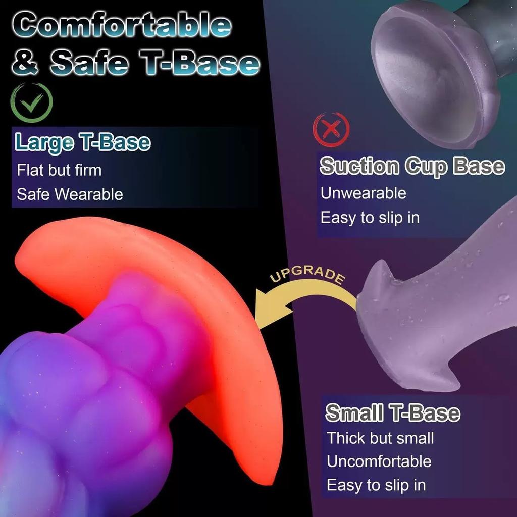 Glow in The Dark Tentacle Silicone Toy,Wearable Liquid Silicone Design,Granular Texture,Strong Suction Cup,Fantasy Collection,Soft Premium Material