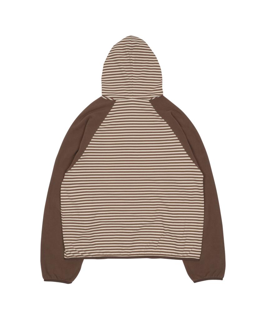 The Coldest Moment Tcm Stripe Raglan Fleece Jacket (Brown)