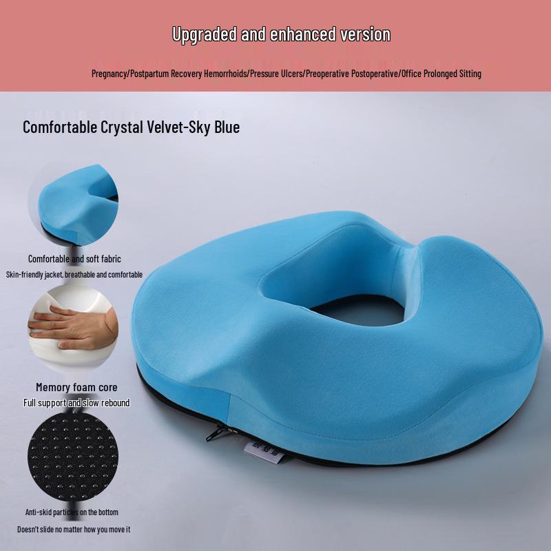 Memory Foam Hemorrhoid Cushion - Office Seat Pad for Long Sitting, Summer Use, Enhances Comfort & Supports Coccyx
