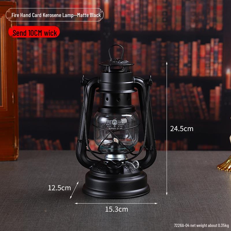 Retro Iron Oil Lamp for Camping, Lantern & Indoor Decor