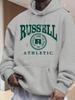 Men'S Beige Geometric Print Long Sleeve Casual Hip Hop Style Stretch Fabric Fall Winter Streetwear Oversized Hoodie
