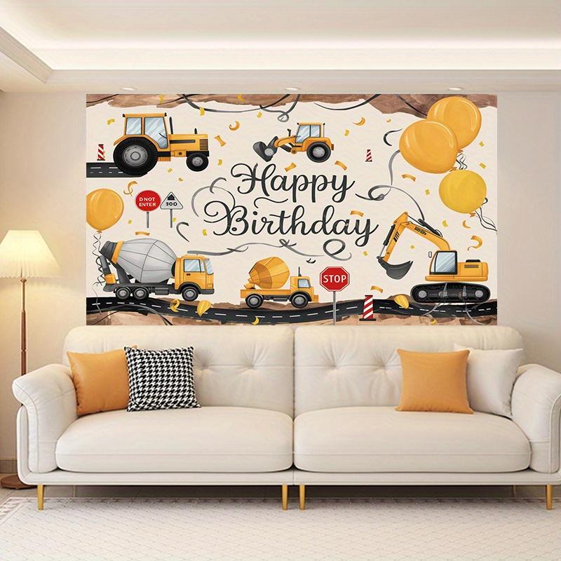 One party banner a photo prop for a building-themed birthday backdrop decoration polyester banner decoration.