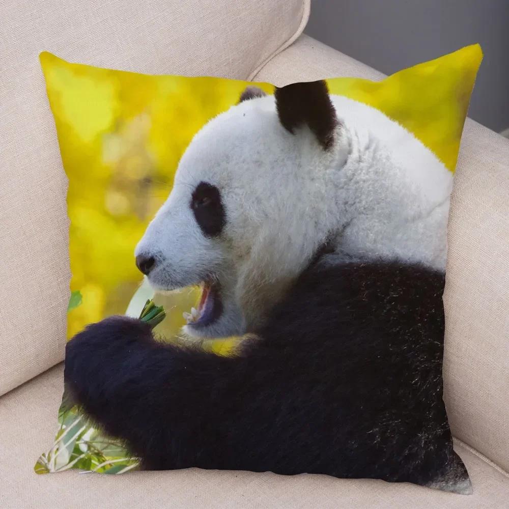 Cute Wild Animal Print Sofa Family Bedroom Living Room Car Pillowcase Cute Panda Pillowcase Decoration