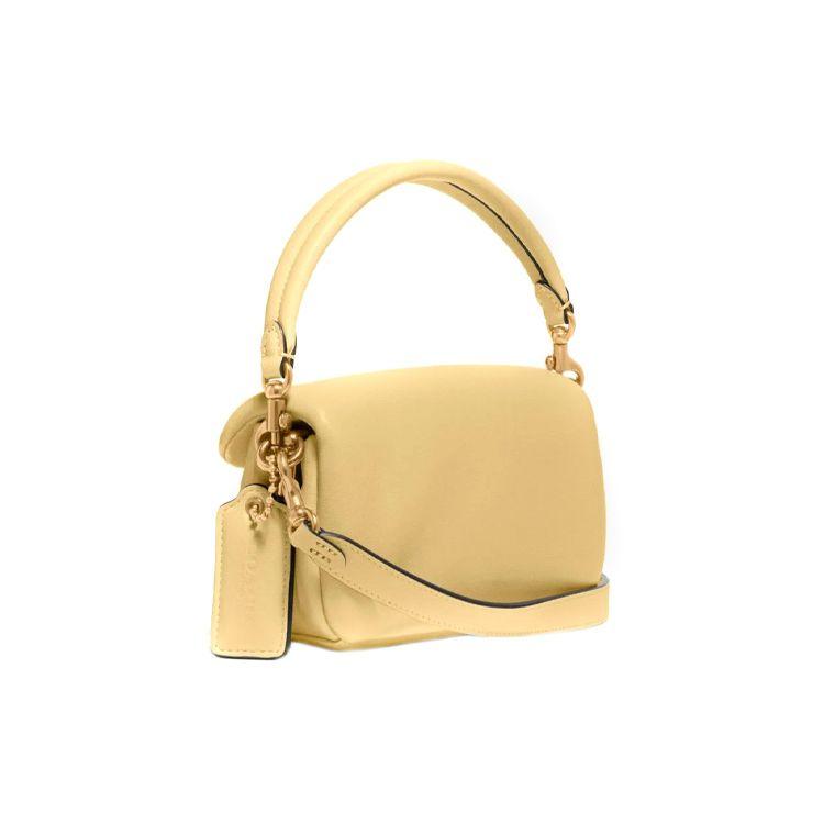 Coach Tabby 18 Colore Solido Tracolla Staccabile Pelle Nappa Borsa Cuscino a Nuvola Borsa a Mano da Donna Giallo Chiaro C3880-B4VN
