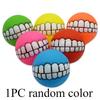 1Pc Random Color Assorted Varieties Teeth Pattern Dog Chew Ball Toy - Squeak Toys for Aggressive Chewers, Tough and Durable