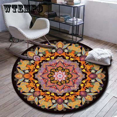 Mandala Style Non-Slip Round Carpet for Floor Mat Living Room Bedroom Decor Anti-slip Area Carpet Yoga Mat Rug Circle Rug