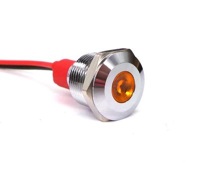 2pcs LED Dashboard Indicator Light 12V Colors 14mm Orange