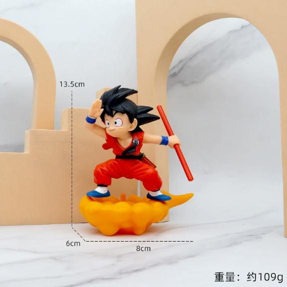 Dragon Ball Childhood Little Goku Hugs Puer Ya Mu Tea Little Follower Figures Doll Pvc Model Statue Collection Toys Ornamen Gift