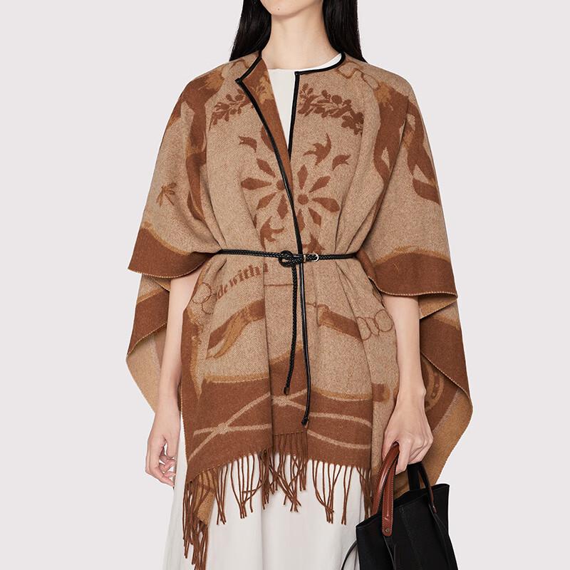 Luxury Pegasus Jacquard Wool Shawl & Cloak