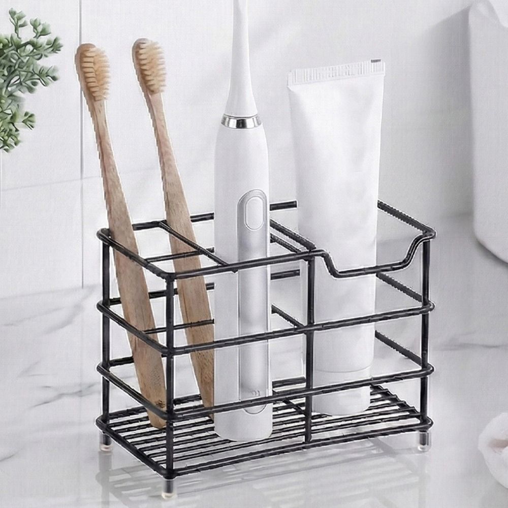 Stable Metal Toothbrush Holder Rustproof Countertop Storage Rack  Hotel Use