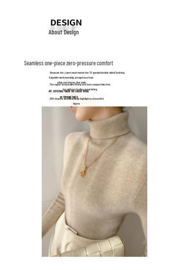 Women's Slimming Seamless High Neck Cashmere Sweater - 35% Cashmere, Perfect for Autumn/Winter