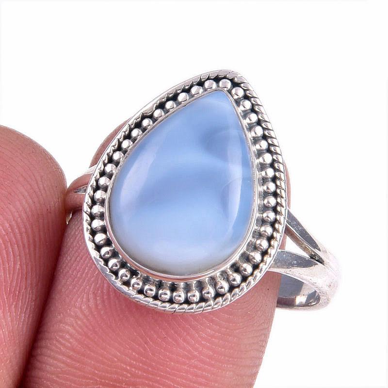 

Natural Owyhee Opal Gemstone 925 Solid Sterling Silver Jewelry Ring Size 10 m7W05