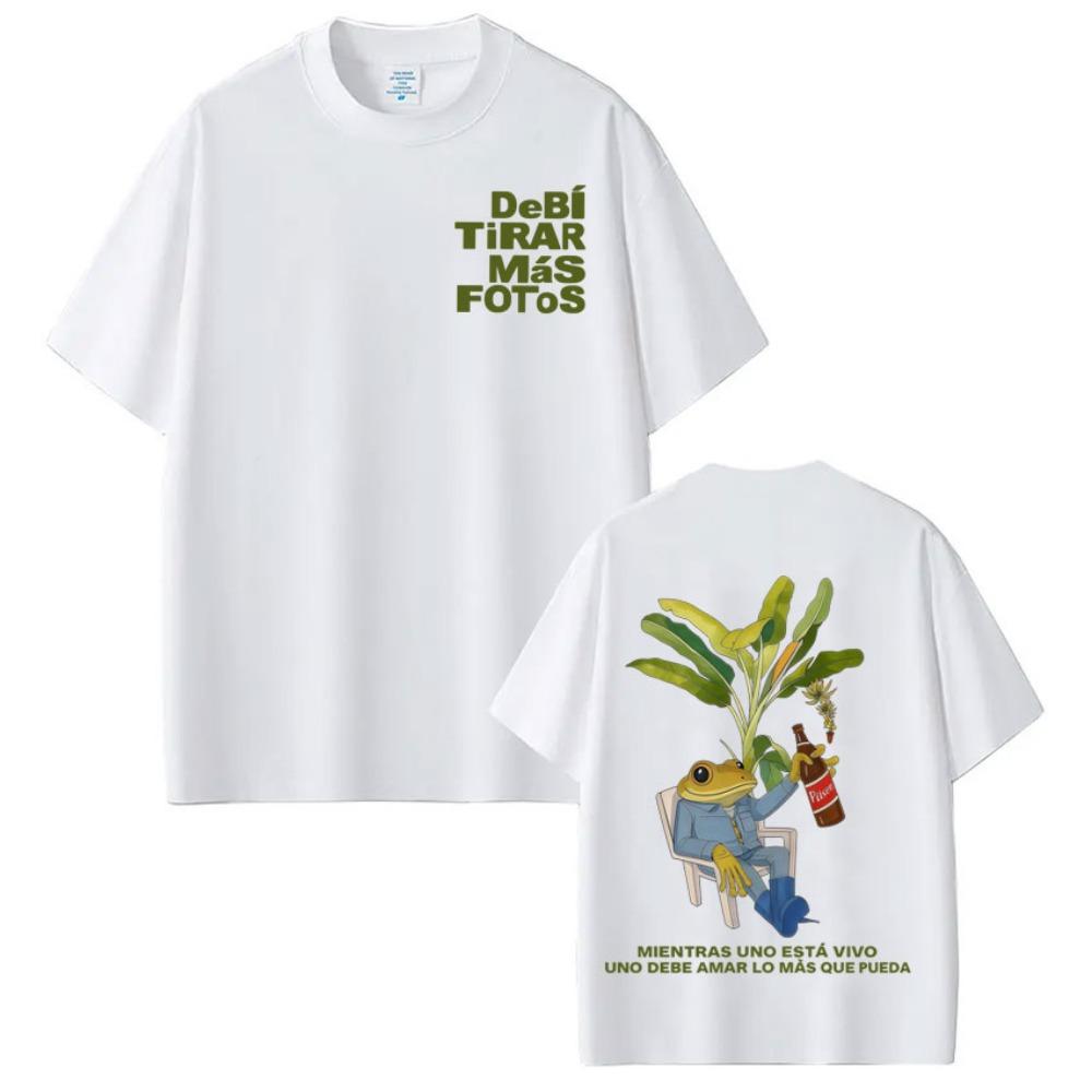Rapper Bad Bunny T-shirt Debi Tirar Mas Fotos DTMF World Tour T Shirts Women Fashion Vintage Hip Hop Streetwear T-shirts