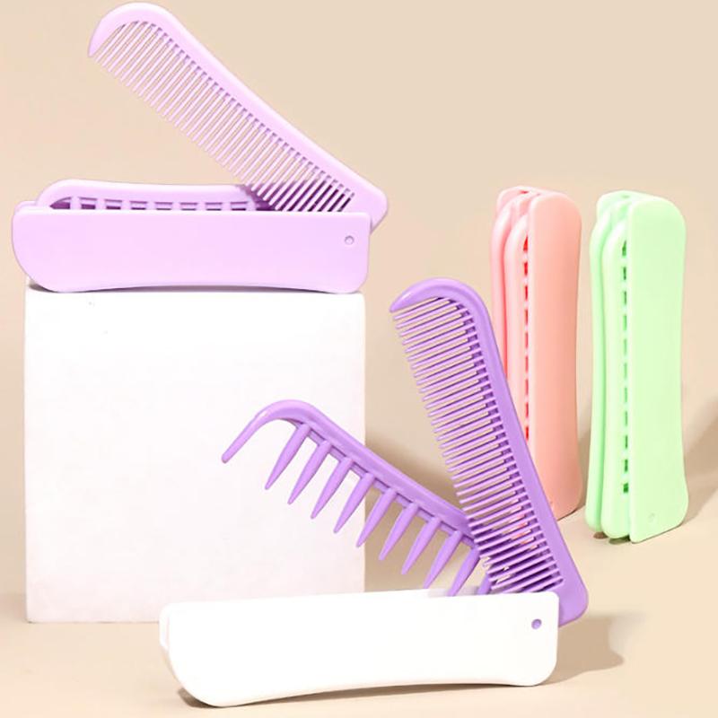 Portable Travel Folding 2-In-1 Brush Anti-Static Styling Comb Professional Hair Styling Tool Special For Real Hair Wigs