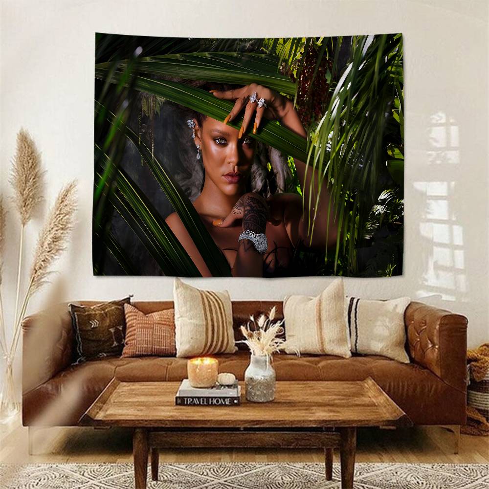 

Singer RRihanna Cool Printed Large Wall Tapestry Hanging Tarot Hippie Wall Rugs Dorm Cheap Hippie Wall Hanging 74x94cm(29x37in)