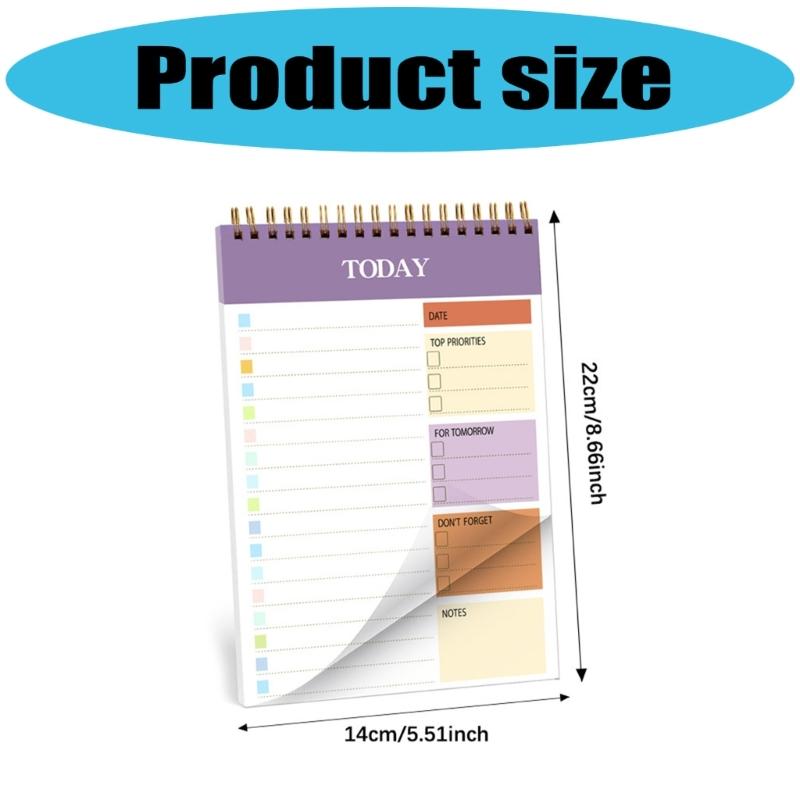 Twin Wire Binding Planner Notebook 104 Pages 5.5x8.66Inch Portable Journal Daily Planner Writing Notepads For Planning