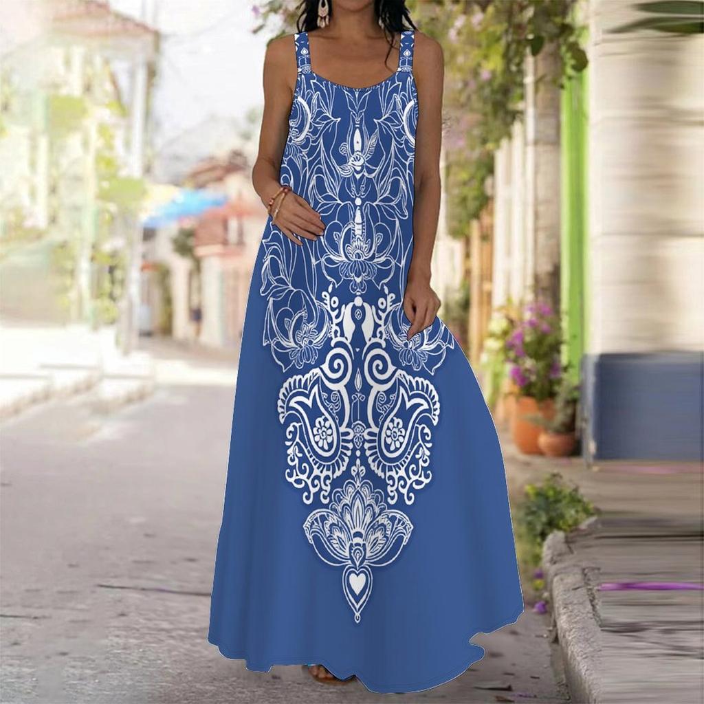 Women's Slip Dress Maxi Long Dress Retro Paisley Print Dress Spring & Summer Leisure Vacation