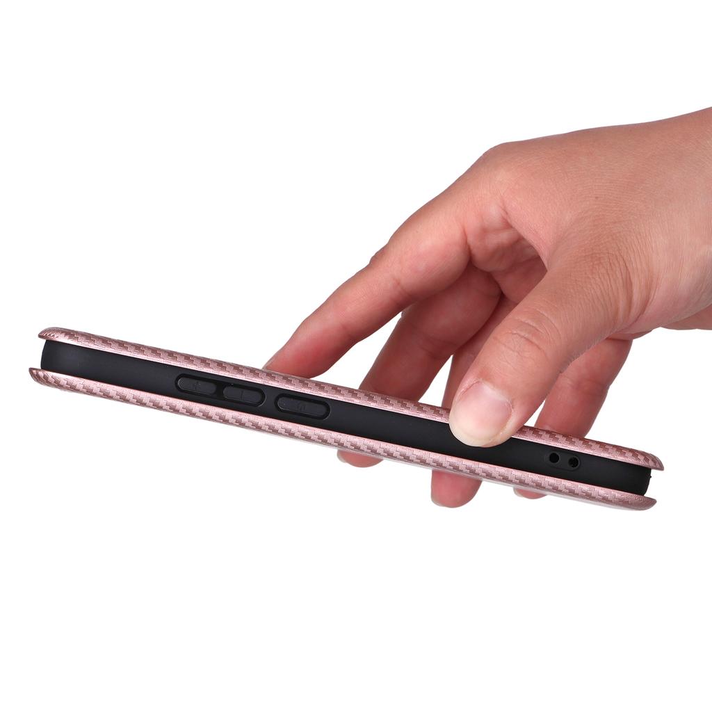 Für Oppo Reno14 5G (Global) Hülle Karbonfaser-Textur Sturzsicher PU-Leder Handyhülle