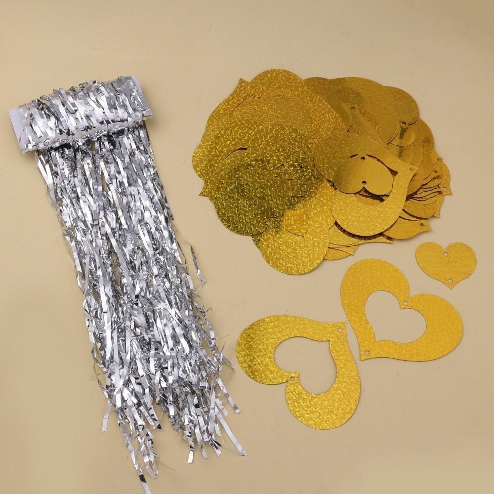 

Creative Red Heart Laser Sequin Garland PVC DIY Heart String Garland Love Letter Hanging Decorations Valentine s Day Ornaments золотий