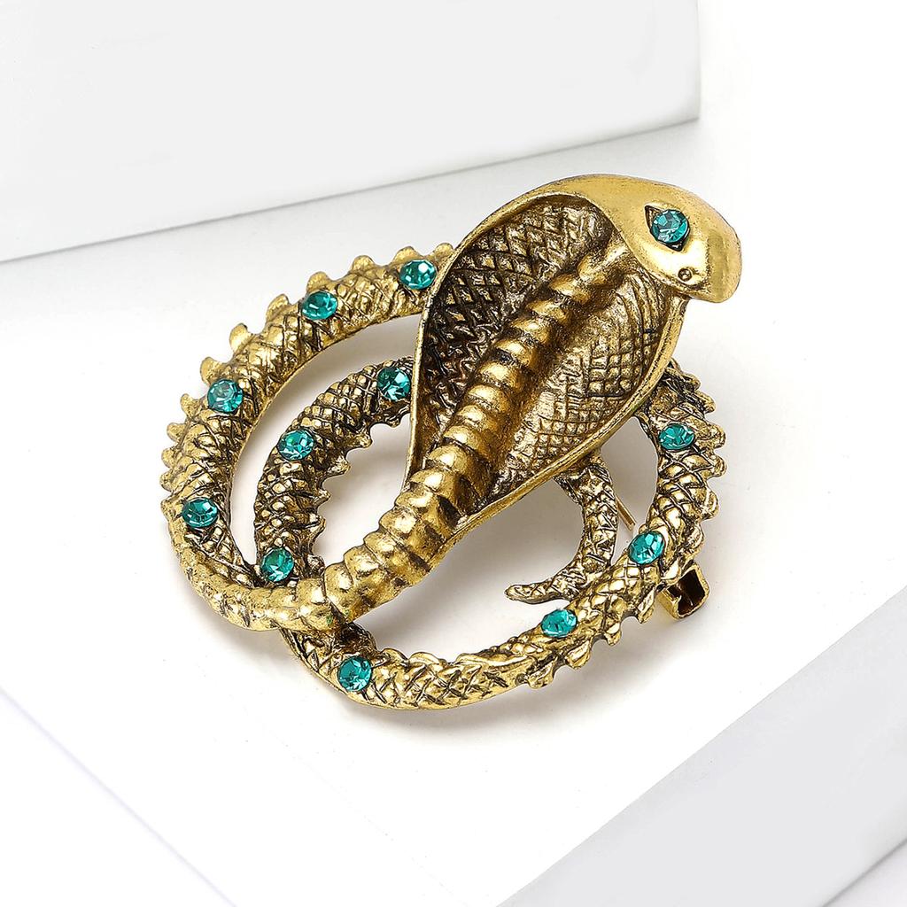Creative Retro Alloy Cobra Brooch Personalized Versatile Men'S And Women'S Suit Sweater Corsage Jewelry Pin